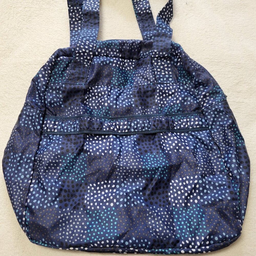 EUC Lug Puddle Jumper Packable Tote CONFETTI BLUE DOT - Picture 5 of 6